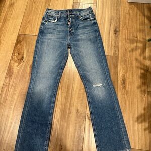 MOTHER Blue Straight Leg Jeans
